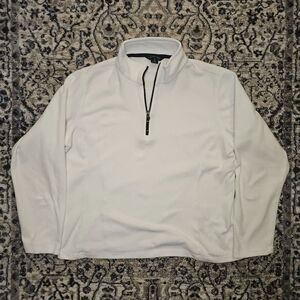 Lands' End White Quarter Zip Fleece Pullover Womens S Minimalist Winter